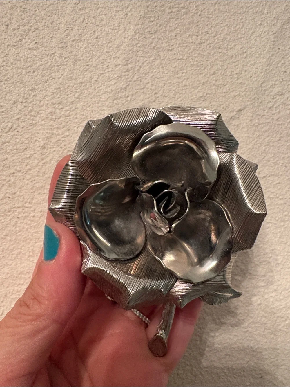 Silver Floral Statement Brooch - Women Accessories